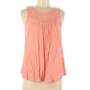 Buttons Coral Sleeveless lace crepe swing tank top women’s medium